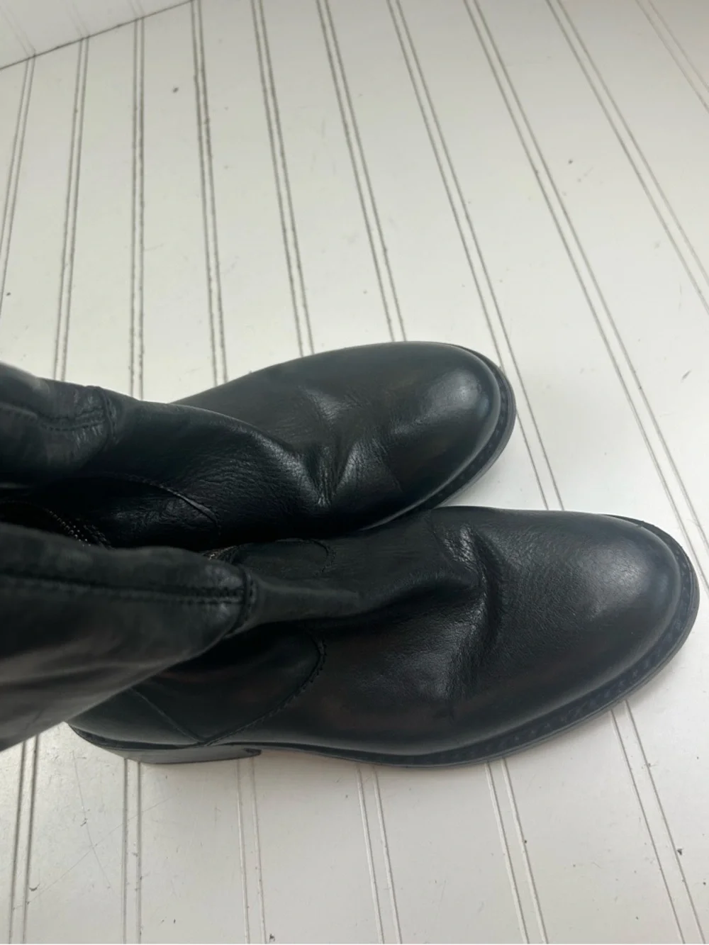 Vince Camuto Black Leather Over-the-Knee Lace-Up Zip Boots